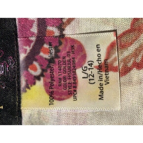 Appropriate Behavior Top Women Large 12/14 Paisley Short Sleeve Blouse Boho - Picture 7 of 7